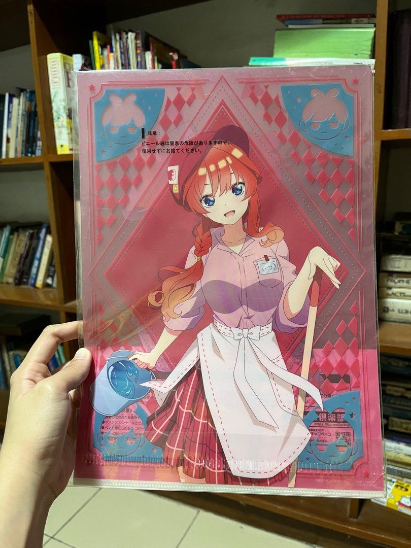 The Quintessential Quintuplets A4 Clear File Folder 4 packs Set (Category: Stationery & School Supplies) located in Lucena. Submitted by aisanolshop (Listing ID 1338454308, Image 2). Description: Sold as set only (4packs) Inclusion: 2 pcs per pack .