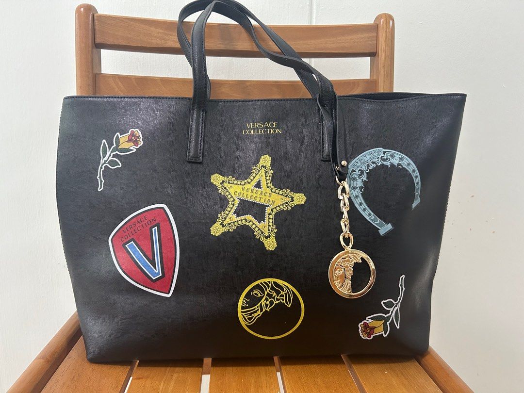 Versace collection leather shoulder bag discount