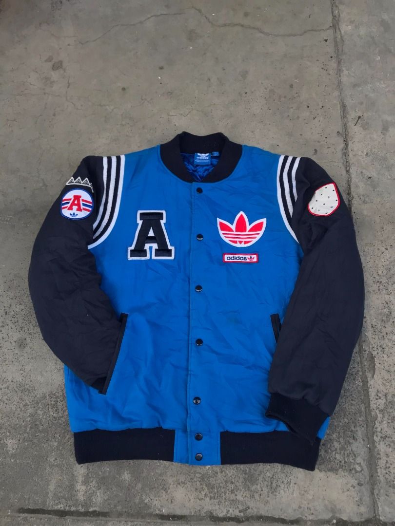 Vintage Adidas Winter Bomber Jacket Zip Size L Retro Style 90s y2k Rare