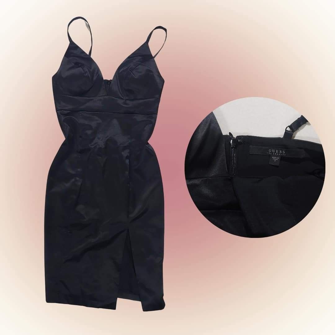 authetic guess satin mini black dress Women s Fashion Dresses Sets Dresses on Carousell