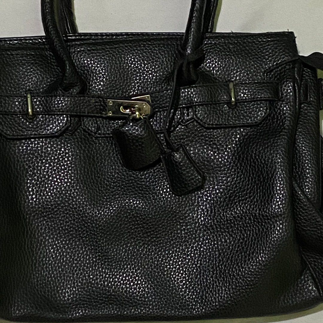 Vintage black leather bag top