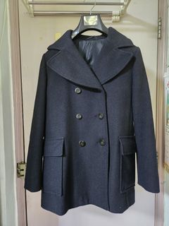 GU  女裝深藍色絨中外套64245834098947110