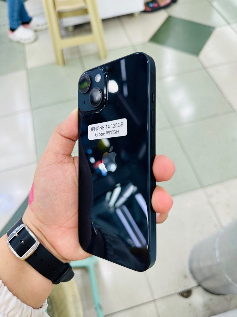 Iphone 14 128gb Globelocked 99% batt NTC (Category: iPhone 14 Series) located in San Juan City. Submitted by javedsgadgetshop (Listing ID 1338561024, Image 2). Description: OPEN FOR INSTALLMENT VIA CREDIT CARD/GGIVES/SPAY/BILLEASE & SWAP/TRADE-IN! BUY AND SELL! Quick Specs : Iphone 14 •128gb •NTC Variant •99% batt health •Globelocked •95% Smoothness •No hidden issue | No Repaired •100% Authentic | Not Refurbished •w/ OEM Charger & store warranty 