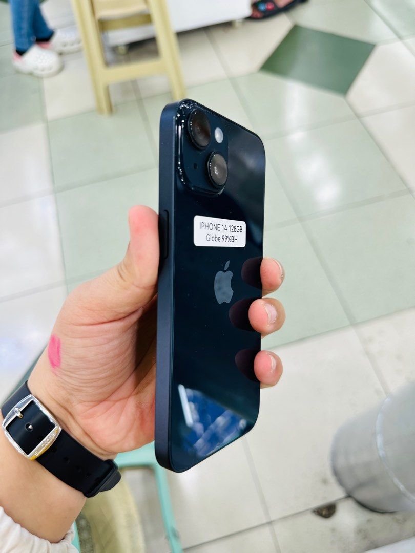 Iphone 14 128gb Globelocked 99% batt NTC (Category: iPhone 14 Series) located in San Juan City. Submitted by javedsgadgetshop (Listing ID 1338561024, Image 3). Description: OPEN FOR INSTALLMENT VIA CREDIT CARD/GGIVES/SPAY/BILLEASE & SWAP/TRADE-IN! BUY AND SELL! Quick Specs : Iphone 14 •128gb •NTC Variant •99% batt health •Globelocked •95% Smoothness •No hidden issue | No Repaired •100% Authentic | Not Refurbished •w/ OEM Charger & store warranty 