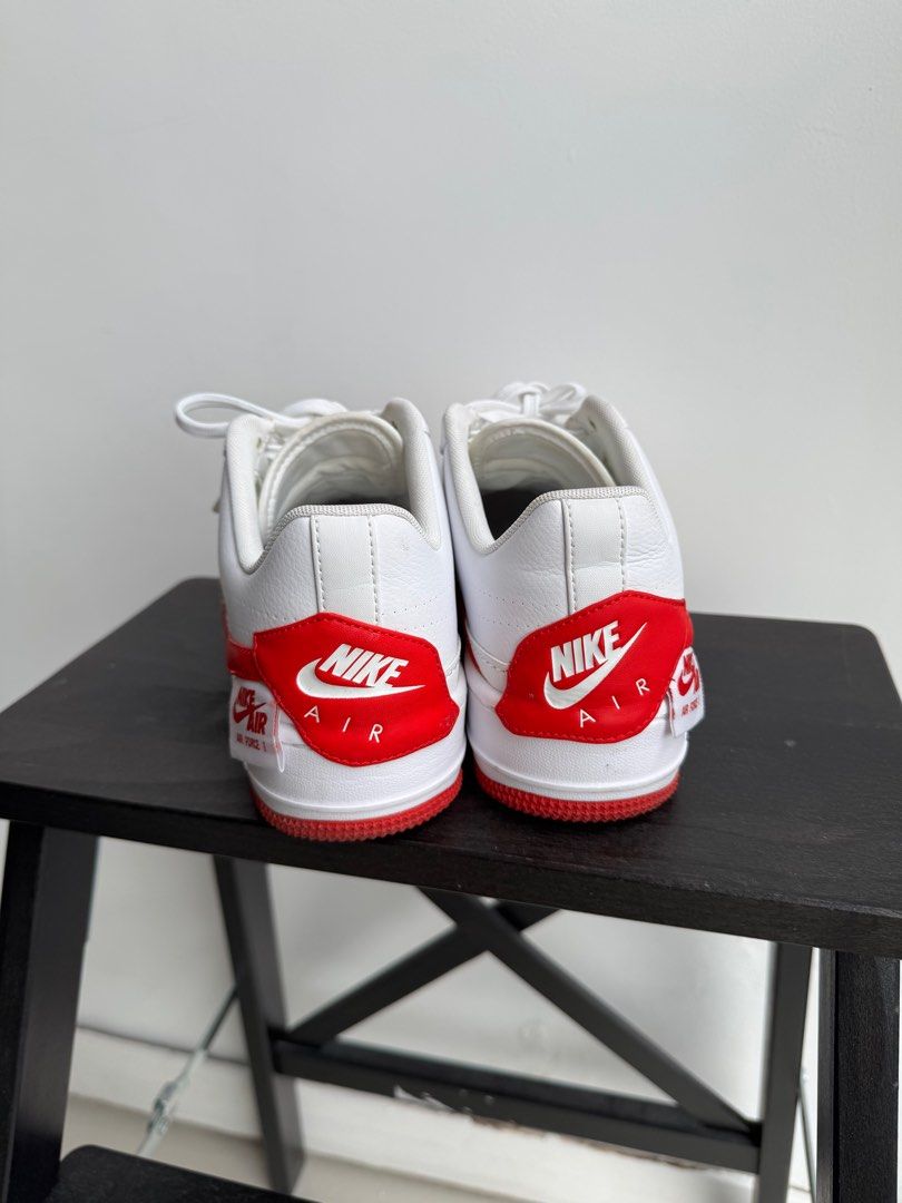 Nike Air Force 1 Jester in white and university red Women s Fashion Footwear Sneakers on Carousell