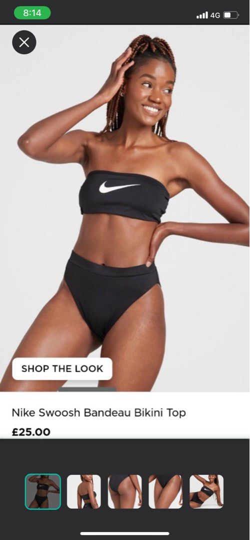 nike bandeau bikini and high waist bottom set Women s Fashion Swimwear Bikinis Swimsuits on Carousell
