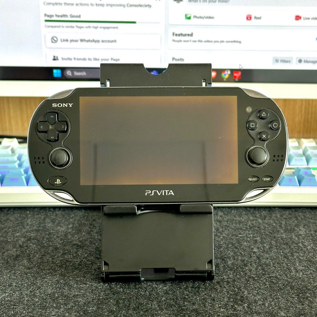 PS Vita OLED 3G 64GB JB (Category: PlayStation) located in Quezon City. Submitted by consoleciety (Listing ID 1338504370, Image 3). Description: PS Vita OLED 3G 64GB - ₱5,000 —JB with random games installed —with PKGj where you can download games —with SIM tray but untested —all functions working —92% battery health which is very high for this model —preloved so expect signs of use —orange burns on sides noticeable on black backgrounds. if white/