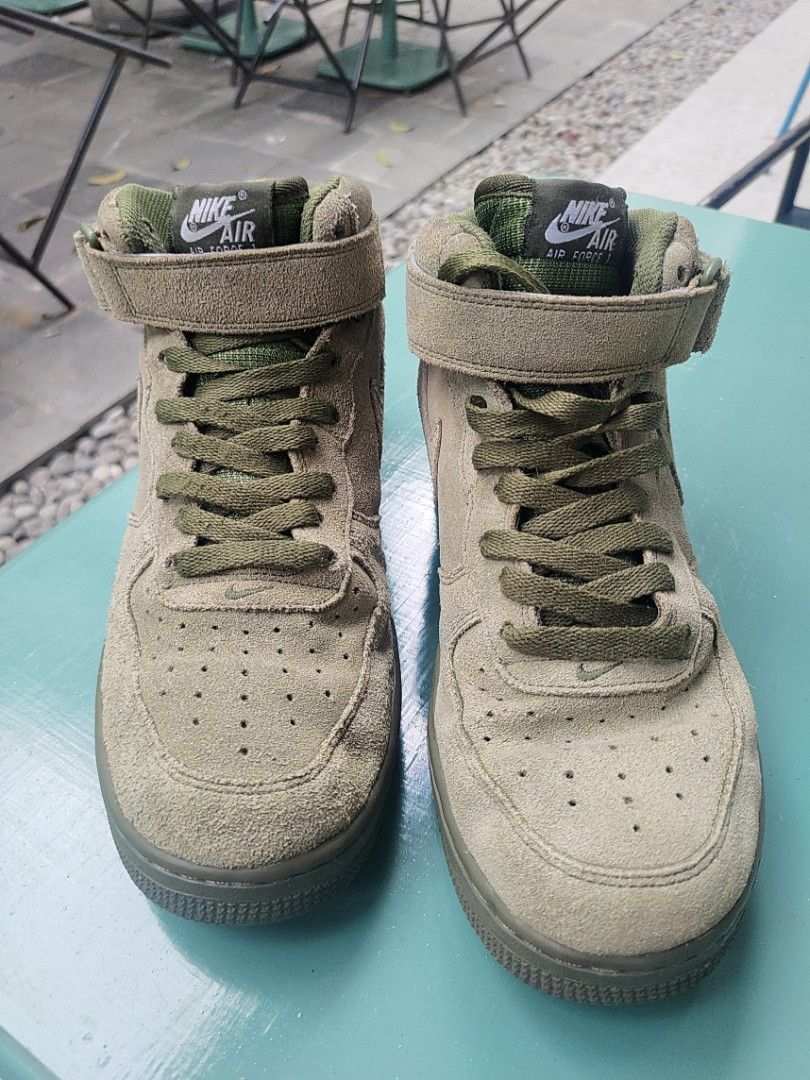 Sepatu Nike Air Force 1 Mid Legion Green size 41 Fesyen Pria Sepatu Sneakers di Carousell