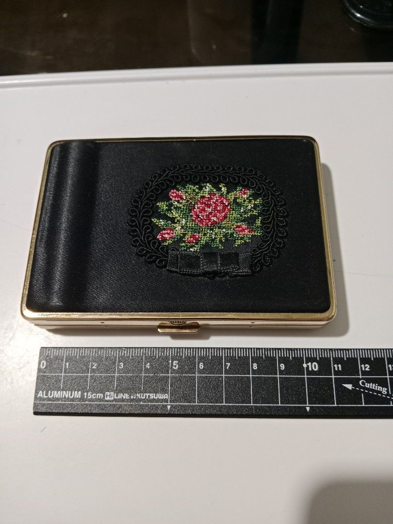 Two (2) pieces of MAX FACTOR embroidered compact (Category: Makeup) located in Tabaco. Submitted by fritznicoleshoppe (Listing ID 1338569727, Image 3). Description: These are vintage, original, and rare compacts (MAX FACTOR). Both are in great condition both interior and exterior considering being vintage items. See all photos to appreciate. buyer can avail and choose the FREEBIES listed♥️.
