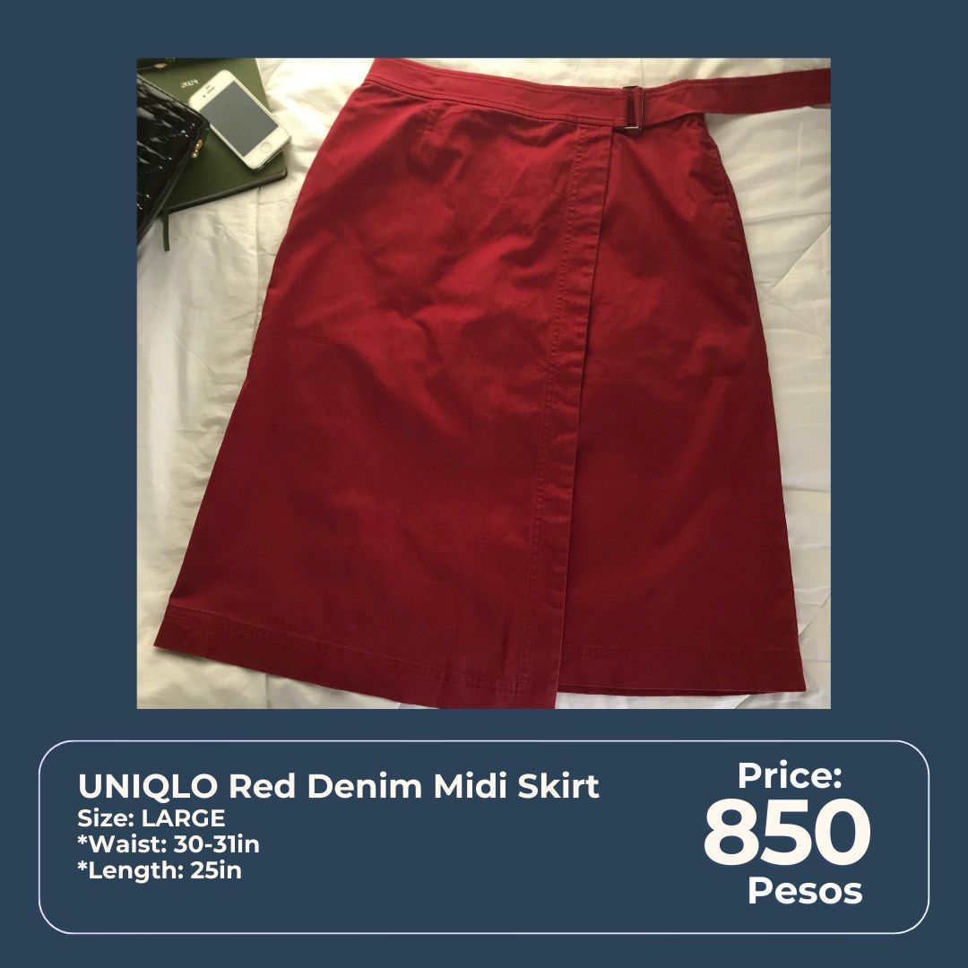 Plus size red skirt uniqlo best sale