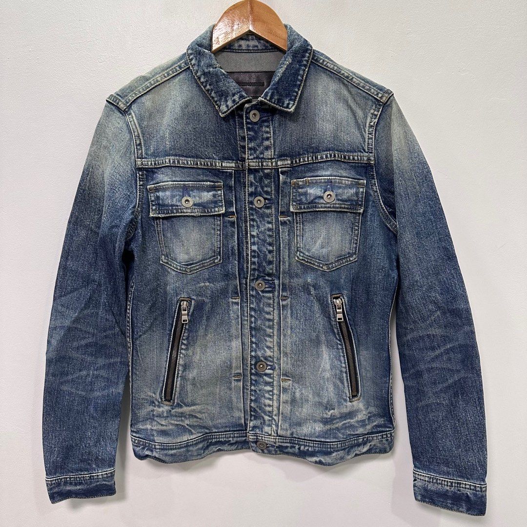 5351 POUR LES HOMMES | Denim Jacket (Category: Coats, Jackets and Outerwear) located in Lapu Lapu. Submitted by nervecloset (Listing ID 1338771867, Image 1). Description: 5351 POUR LES HOMMES | Denim Jacket size 2 on tag W = 19 inches L = 25 inches Excellent condition 2850 + sf.