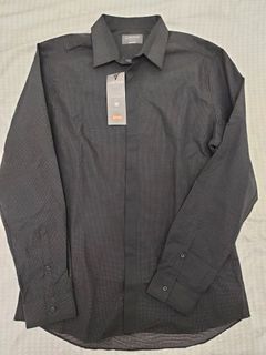 全新限定版 M&S 馬莎 恤衫 16寸領 免燙 185/106A  (黑色底白波點暗鈕) iron easy64225231560194110