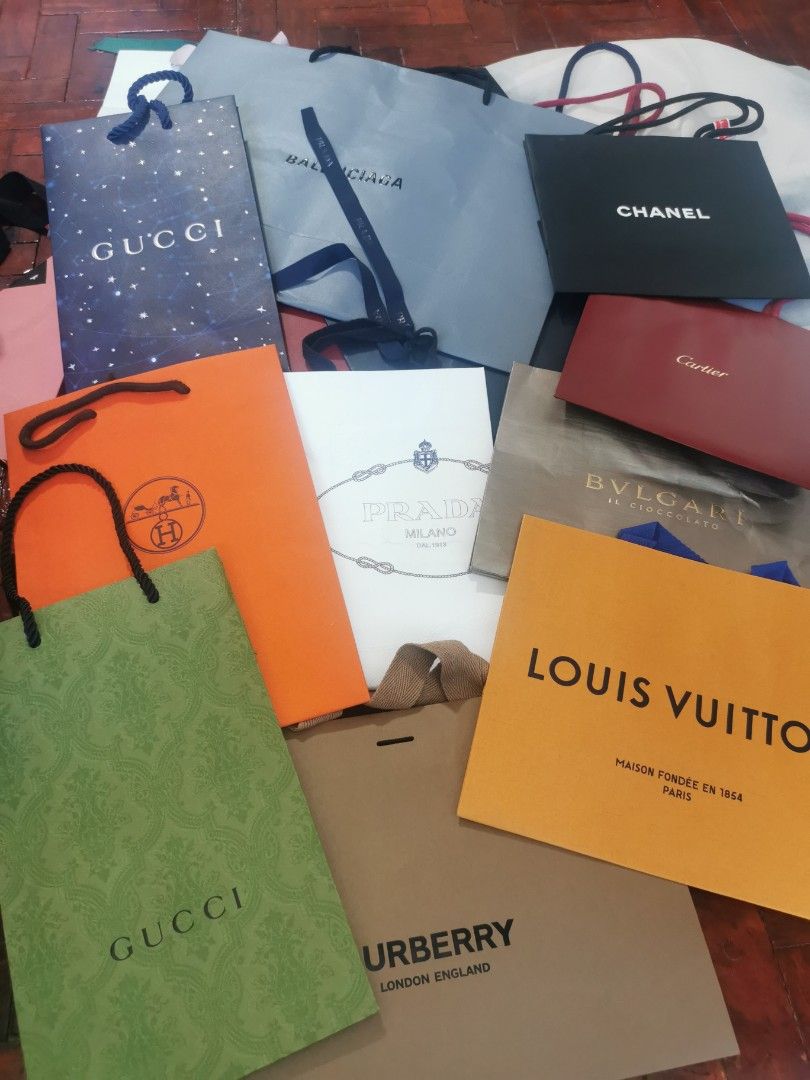 Authentic luxury paperbags (Category: Luxury Accessories) located in Makati City. Submitted by denvergirl1119 (Listing ID 1338660825, Image 2). Description: Reusable almost new authentic luxury paperbags Like Hermes, Chanel, LV, Gucci, Prada, Balenciaga, Ferragamo, Kate Spade, Cartier, Ralph Lauren, Bvlgari Just inquire for availables sizes...