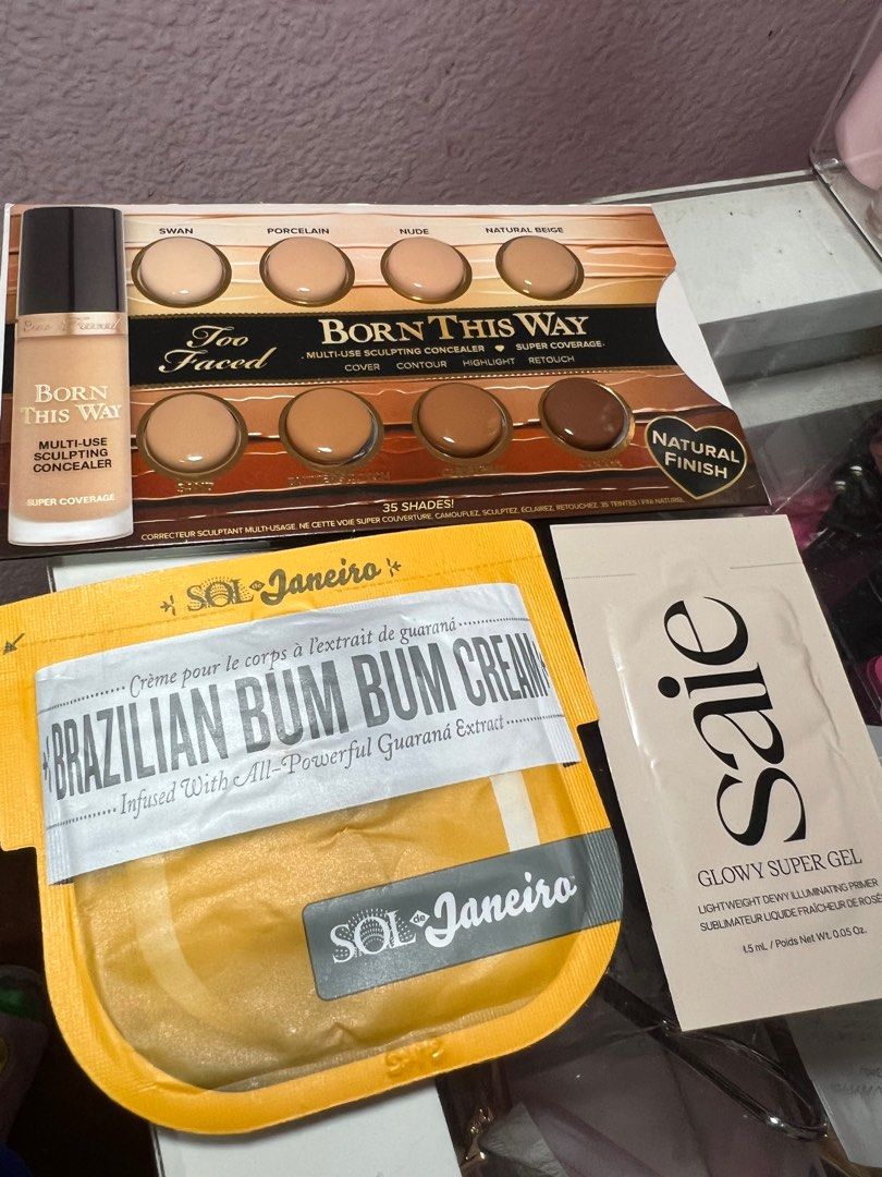Born This way, saie, sol janeiro, kosas sample card (Category: Makeup) located in Paranaque City. Submitted by wakeupnmakeup.ph (Listing ID 1338786173, Image 2). Description: 80 each 180 for all.