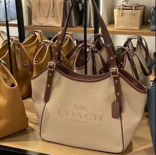 Coach CR167 Meadow Zip Shoulder Bag in Natural Canvas and Multicolor Smooth Leather - Ladies Bag