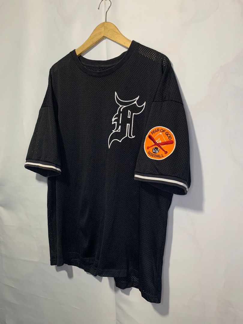 Fear Of God mesh baseball jersey oversized, Fesyen Pria Fear Of God mesh baseball jersey oversized, Fesyen Pria
