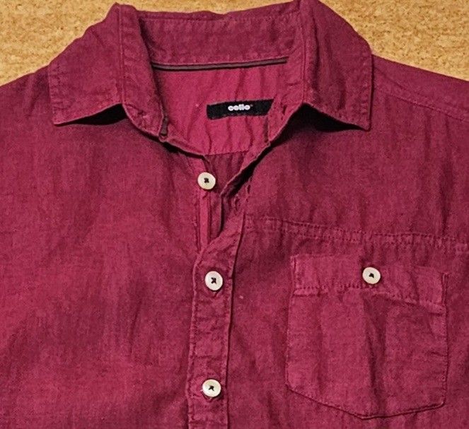 For sale !!! --- Celio long-sleeve polo (Category: Tshirts & Polo Shirts ) located in Quezon City. Submitted by mobybap (Listing ID 1338740376, Image 2). Description: For sale !!! --- Celio long-sleeve polo Original price: P3,500 Now: P450 only Original Size: M Dimension: 43 cm (shoulder) and 61 cm (length Slim fit style: 50-47 cm (width measurement under the armpit) Color: Vibrant red Thick and textured fabric pero hindi mainit sa katawan OPTION