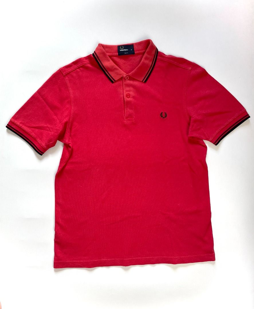 Fred Perry Red Slim Fit Polo Shirt (Category: Tshirts & Polo Shirts ) located in Marikina City. Submitted by jjramo (Listing ID 1338780916, Image 1). Description: Fred Perry Red Slim Fit Polo Shirt Size: M Dimensions: W19" x L26" Condition: Excellent; No issues Shipping shouldered by buyer Payment: GCash / BPI .