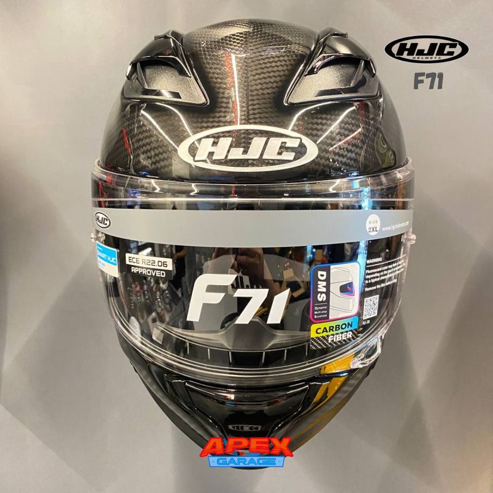 HJC Helmets F71 Carbon Black (Category: Voice Recorders) located in Quezon City. Submitted by apexgarage0012 (Listing ID 1338672857, Image 1). Description: HJC F71 Carbon Premium Integrated Matrix / P.I.M. EVO CARBON Dual Visor Carbon Fiber Outer Shell provides more lightweight and comfortable shell with enhanced Shock-Resistant performance. Pinlock Ready HJ-38 Visor: Provides 99% UV protection, Anti-Scratch coated; Two Way Pivot Ratchet smooth r