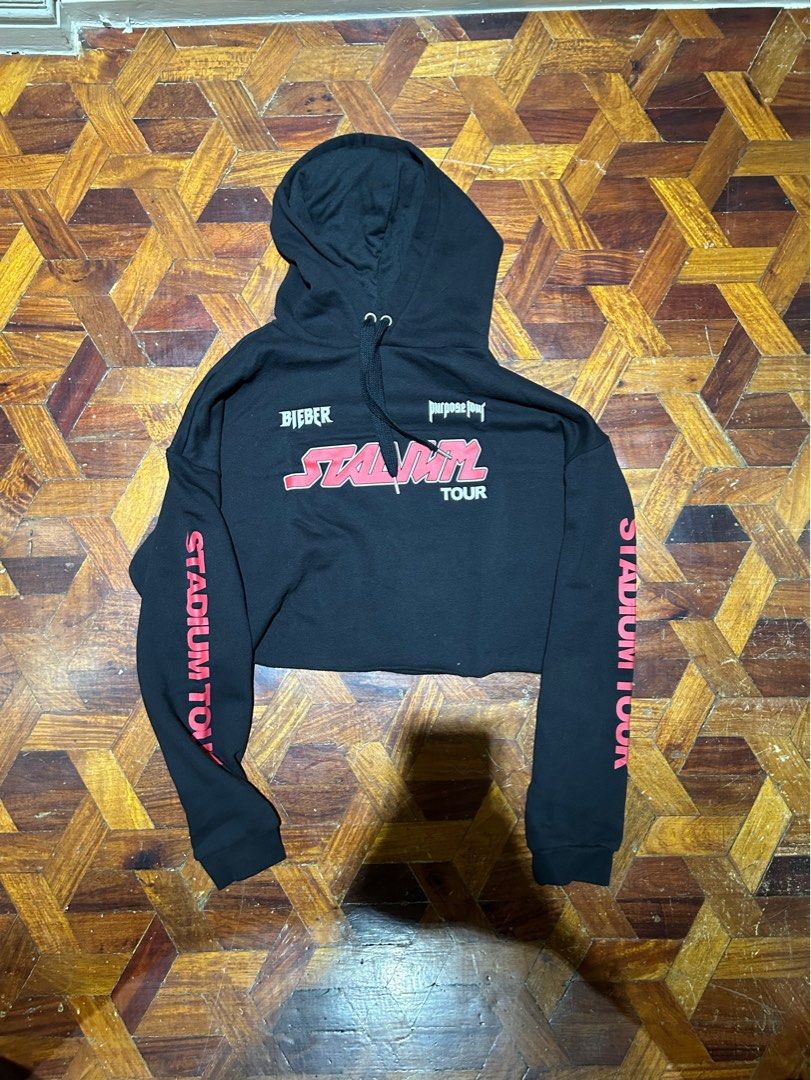 Justin Bieber Purpose Tour Cropped Hoodie Women s Fashion Coats Jackets and Outerwear on Carousell