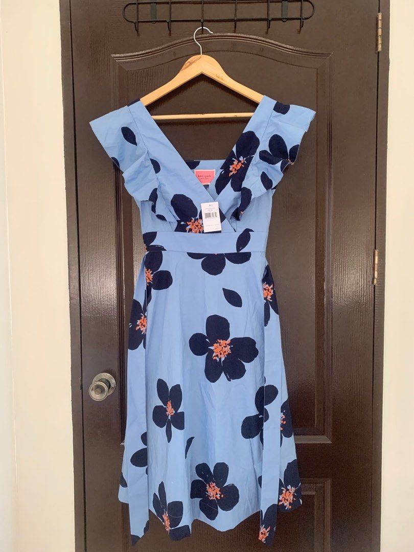 Kate spade Grand Flora Poplin Midi Dress Women s Fashion Dresses Sets Dresses on Carousell