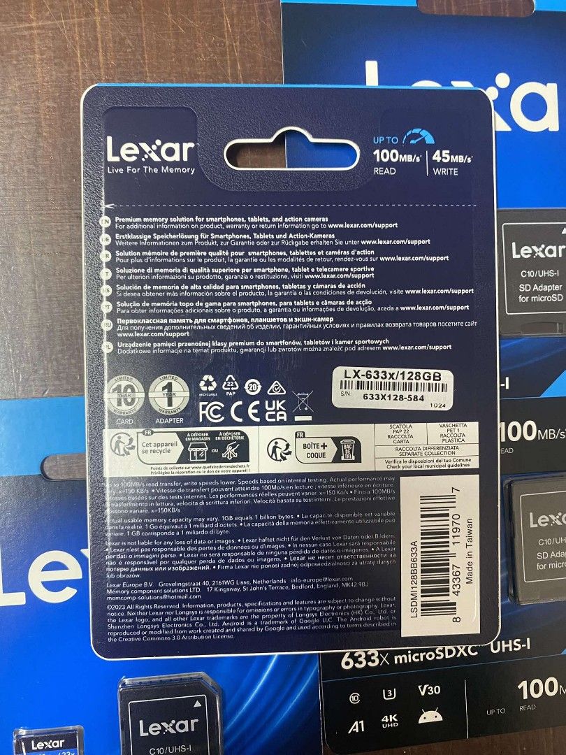 Lexar MicroSD Card 128GB w/ Adapter Class 10 microSDXC High Performance 633x (Category: Memory & SD Cards) located in Pasig City. Submitted by techubstoreandaccessories (Listing ID 1338778519, Image 2). Description: Lexar MicroSD Card 128GB w/ Adapter Class 10 microSDXC High Performance 633x Ready for Pick Up / Delivery ‼️ 📌 DETAILS: ✅Actual Picture Posted. ✅BRAND NEW & ORIGINAL. ✅7 Days Replacement for Factory Defects and 1year Warranty. (Terms