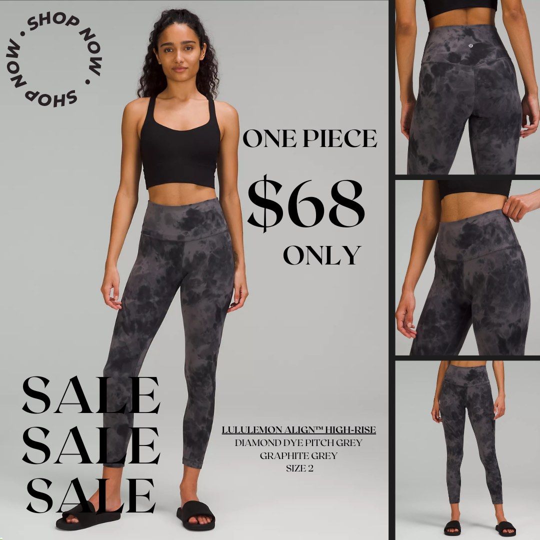 Lululemon Align high Rise Size 2 DIAMOND DYE PITCH GREY GRAPHITE GREY