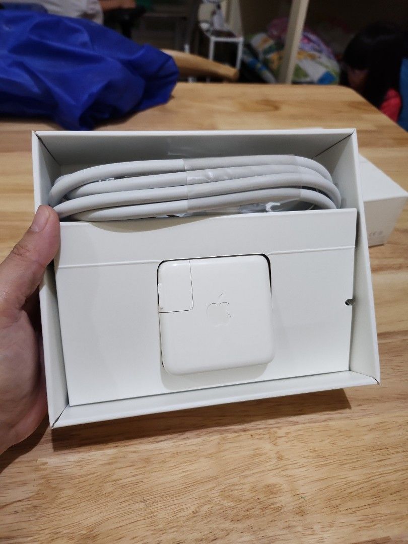 Macbook air 45w magsafe power adapter (Category: Chargers) located in Quezon City. Submitted by prelovedisle.ph (Listing ID 1338768296, Image 2). Description: Original macbook air 45w magsafe power adapter. Like new condition with box. Retails at P4,490. Selling low. Bought from Japan. Rfs, not compatible with my macbook. Wysiwyg. #macbookaircharger #45wmagsafepoweradapter #macbookcharger.