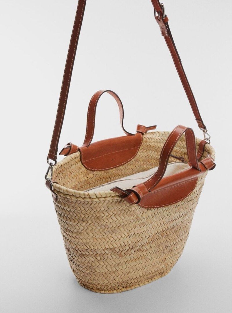 Summer straw beach bag Mango Women s Fashion Bags Wallets Tote Bags on Carousell