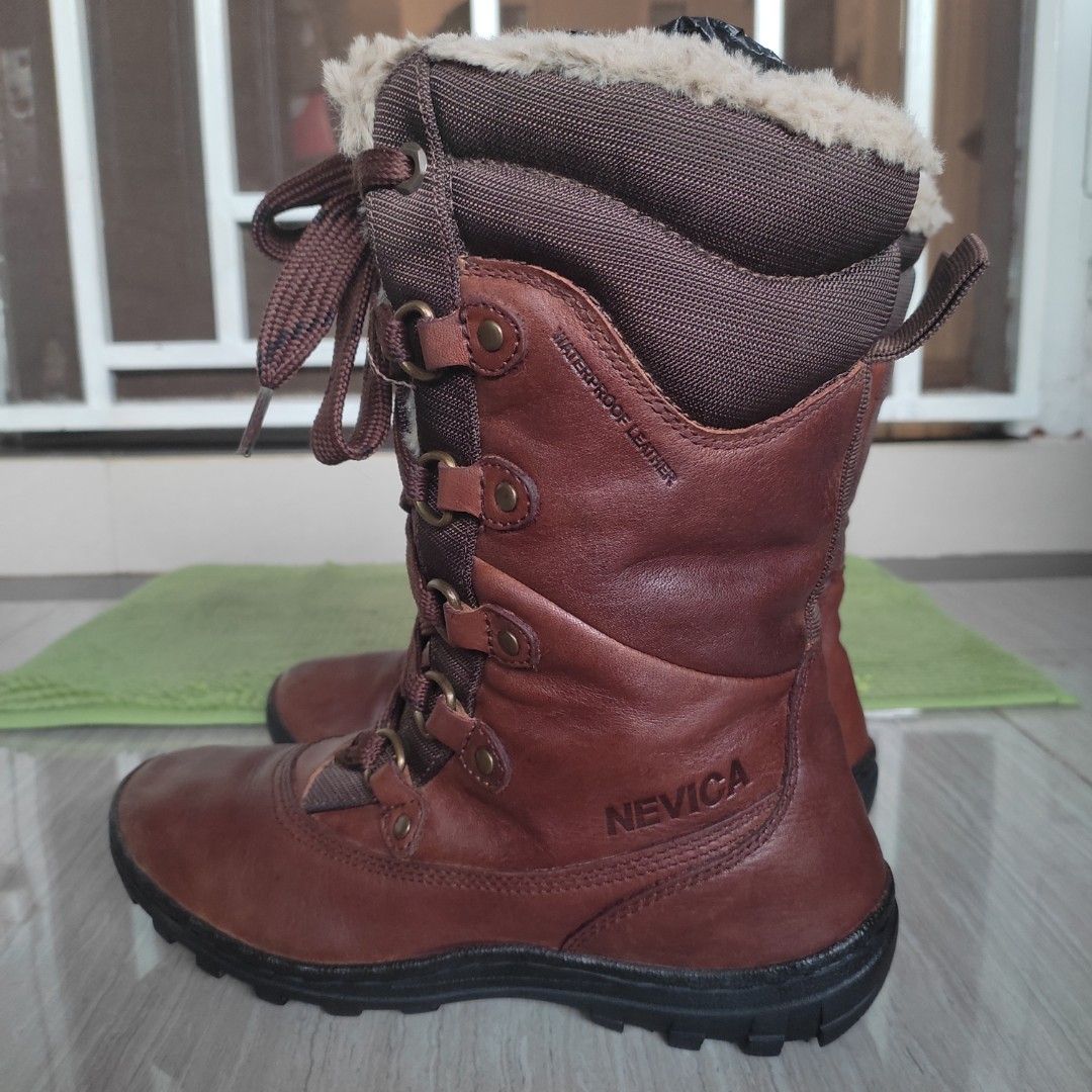 Nevica Vail Ladies Winter High Boots Waterproof Dark Brown Leather Authentic Original Size 38 Insole 23 24 Cm Fesyen Wanita Sepatu di Carousell