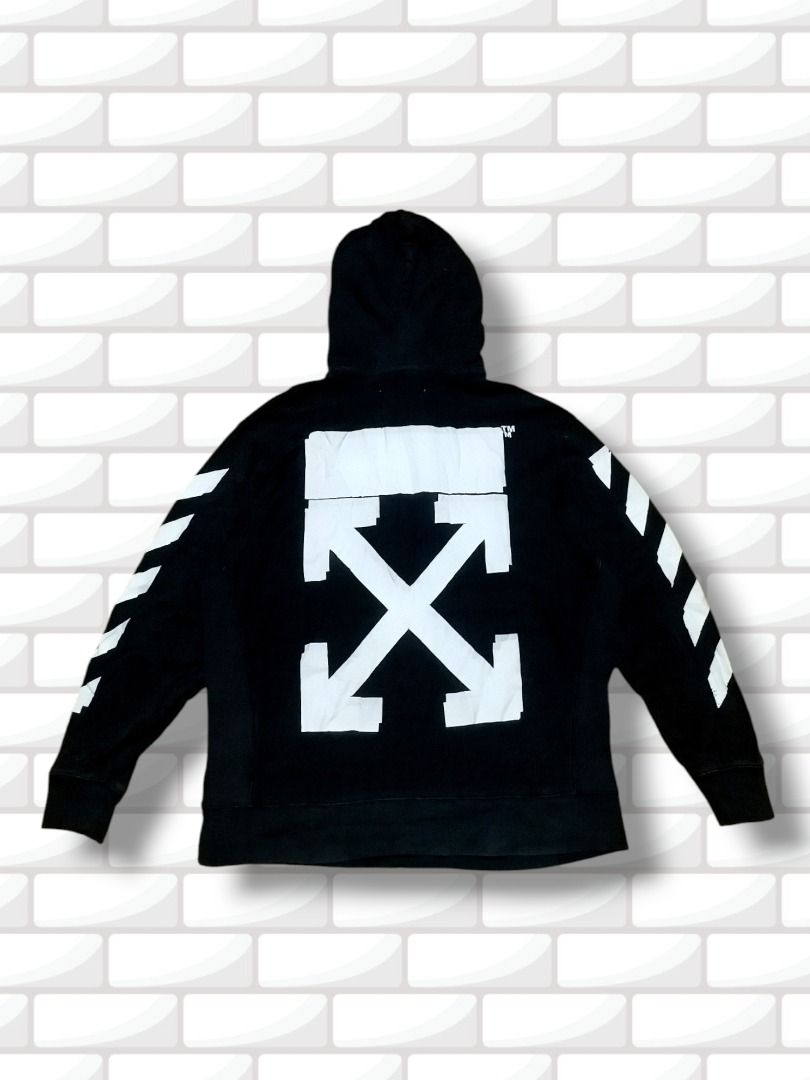 Off white champion black hoodie on sale