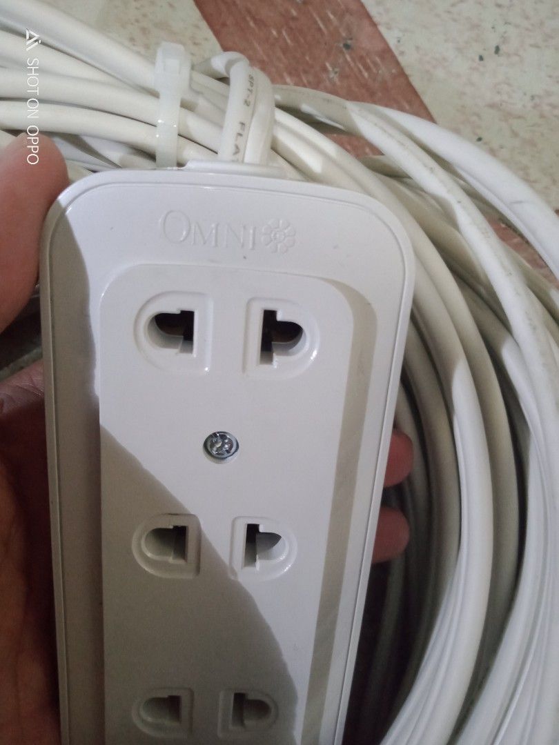 Omni Extension wire 20 & 30 meters depend on your needs (Category: Looking For) located in Quezon City. Submitted by migzstore (Listing ID 1338779840, Image 2). Description: Omni Extension wire 20 & 30 meters and up depende sa kailangan mo Wire size : 1.25mm×2C 10A up to 300 volts, Omega wire flatcord Made in Philippines : Omega Wire Makapal Yong wire sa loob kaya hindi ka kabahan kapag marami nakasaksak sa outlet at hindi din iinit Yong wire saf