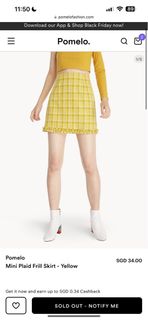 Yellow plaid For Sale Skirts Carousell Singapore