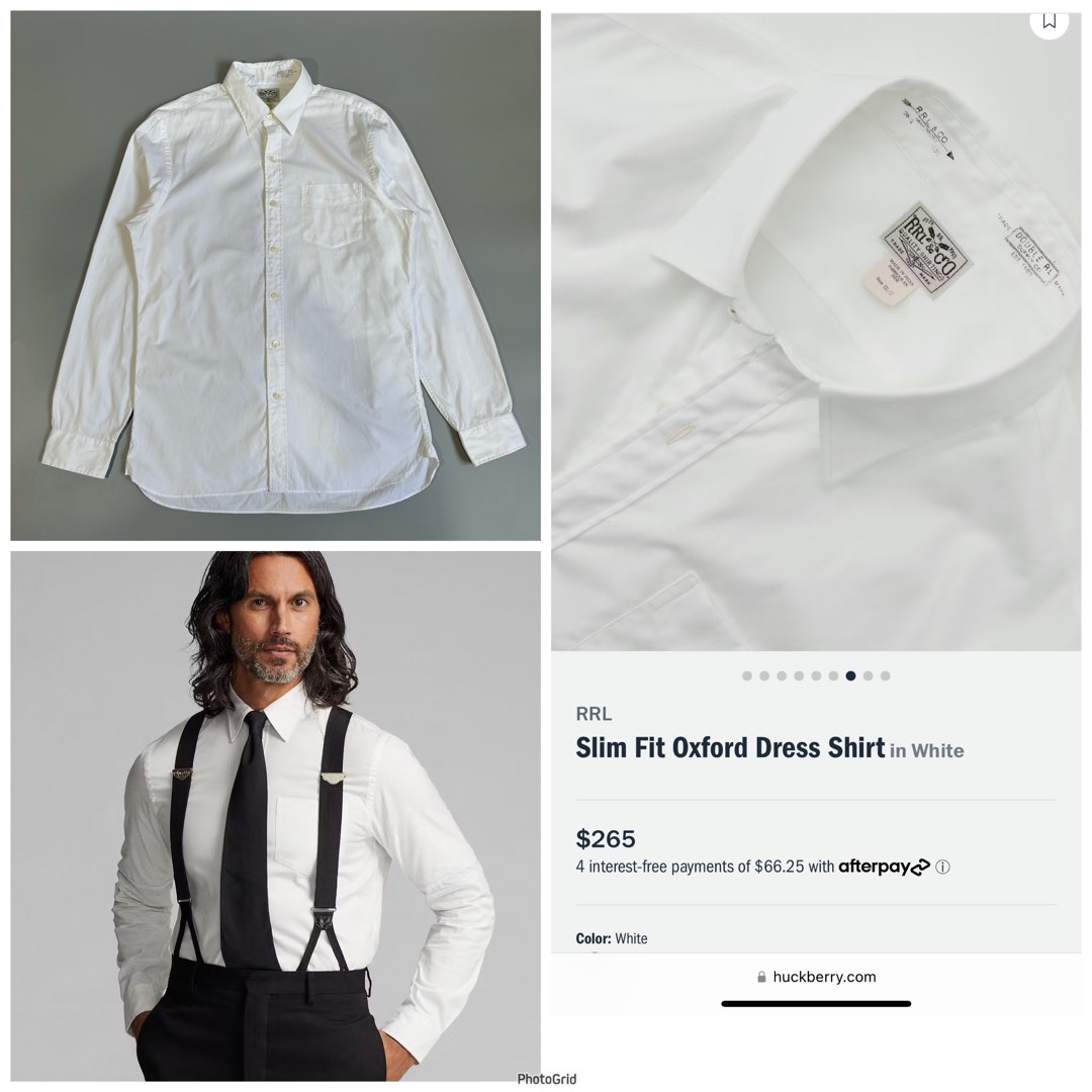 RRL ralphlauren Slim Fit Oxford Dress Shirt in White button down Men s Fashion Tops Sets Tshirts Polo Shirts on Carousell