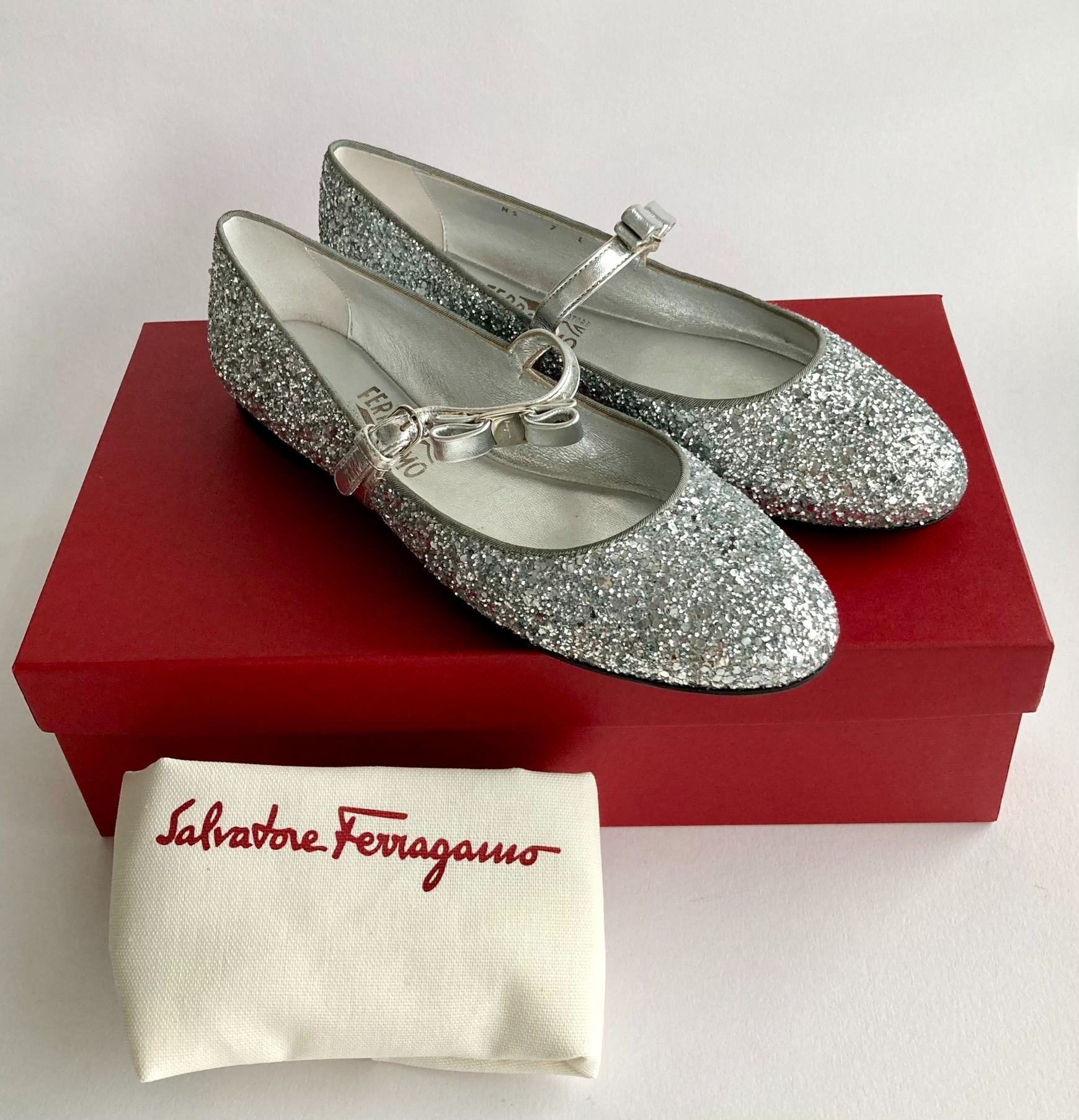 Salvatore Ferragamo Lizz G Tessiuto Glitter Mary Jane Shoes Luxury Sneakers Footwear on Carousell