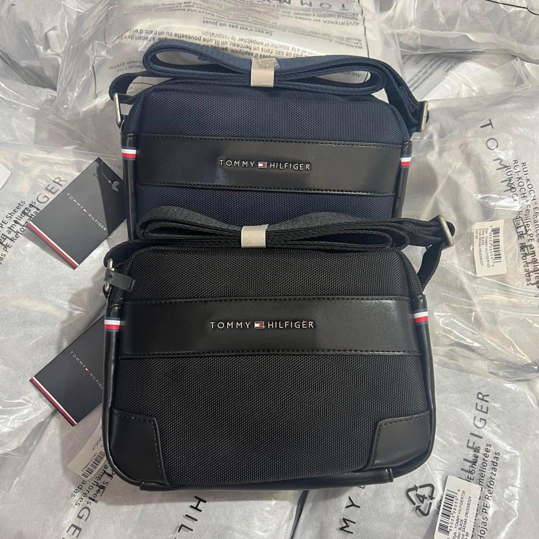 Tommy Hilfiger Sling Bag for Men (Category: Sling Bags) located in Pasig City. Submitted by preloved.closet2 (Listing ID 1338650326, Image 1). Description: Brand new Fixed price Actual pictures On hand Size 9 inches Available in 2 colors Black & Blue With dustbag and serial number Add tommy paper bag 70 peso.