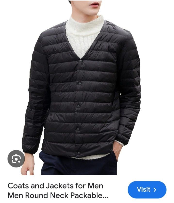 UNIQLO V Neck Ultra Light Down Compact Jacket Men s Fashion Coats Jackets and Outerwear on Carousell