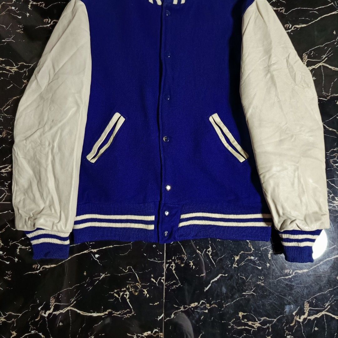 Vintage 50s 60s Skookum Letterman Leather Wool Varsity Jacket Men s Fashion Coats Jackets and Outerwear on Carousell