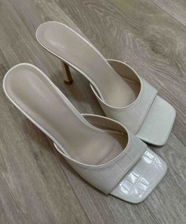 White Croc Heels