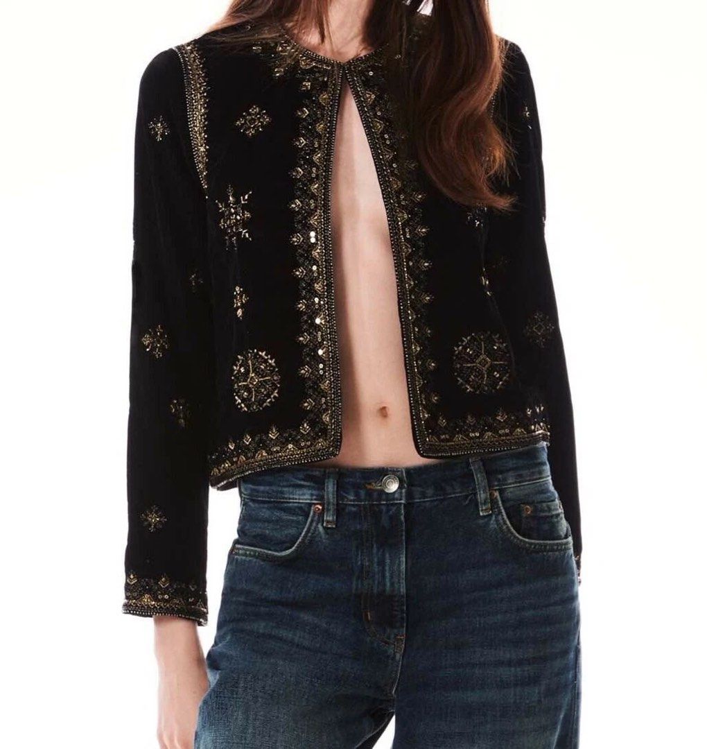 Zara velvet jacket 2025