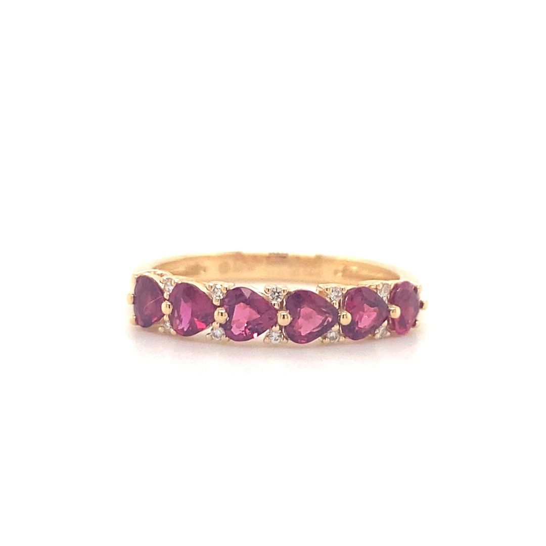 0.84 carat Heart Ruby Half Eternity Diamond Band H412101415, Women's ...