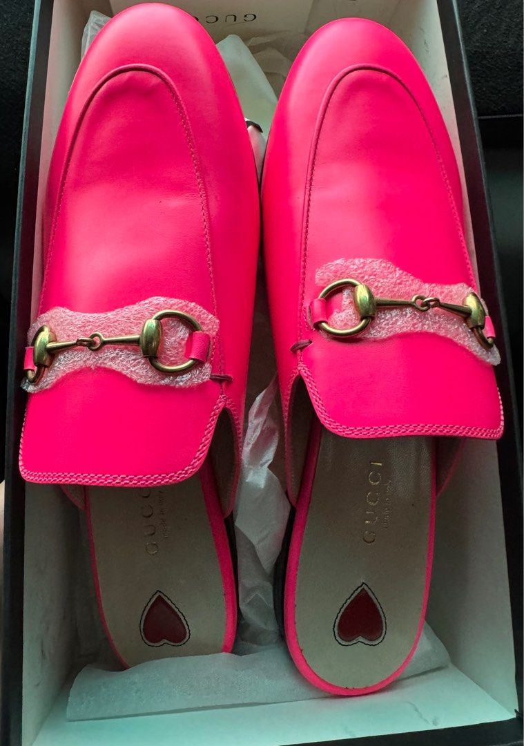 Gucci neon mules cheap