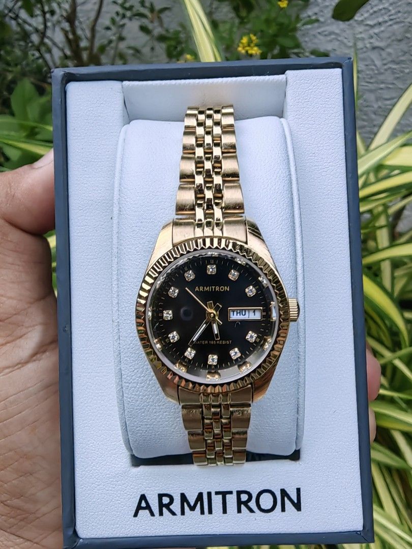Amitron Roxy Watch Authentic/Original Armitron Women's Day/Date Crystal Accented Dial ...