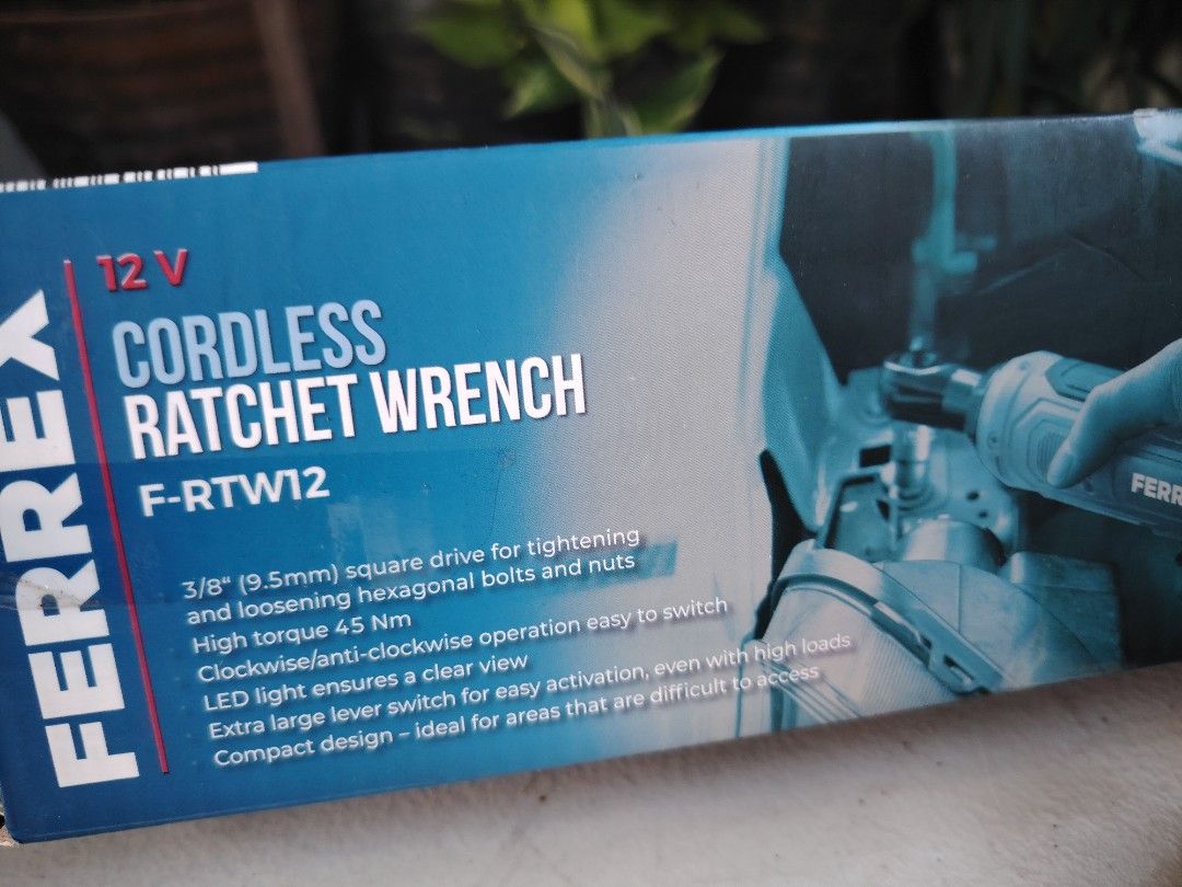 Cordless rachet wrench (Category: Construction Tools & Equipment) located in Malolos. Submitted by axe23 (Listing ID 1338977505, Image 3). Description: Ferrex cordless rachet wrench 3/8 size 45Nm torque Compact size Battery operated USB type C socket charger Portable and easy to carry Surplus tools from Australia Actual photo posted Item tested and working.