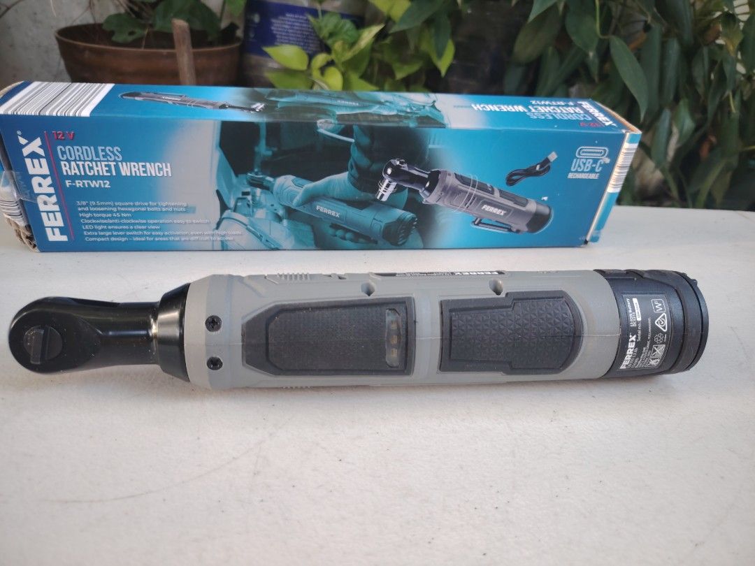 Cordless rachet wrench (Category: Construction Tools & Equipment) located in Malolos. Submitted by axe23 (Listing ID 1338977505, Image 2). Description: Ferrex cordless rachet wrench 3/8 size 45Nm torque Compact size Battery operated USB type C socket charger Portable and easy to carry Surplus tools from Australia Actual photo posted Item tested and working.