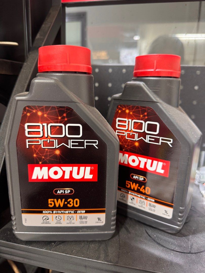 Car Servicing Engine Oil Only - Motul 8100 Power 1L bottle (Category: Car Workshops & Services) located in Singapore. Submitted by kimspareparts (Listing ID 1335258291, Image 1). Description: Selling Motul 8100 Power Ester engine oil 1litre bottles. Available in 0W20 / 5W30 / 5W40. Labour at trusted partner workshop +$20 (Labour fee payable to workshop) Our engine oil is: - 100% genuine and original - Brand new Prices are subjected to changes. Pl