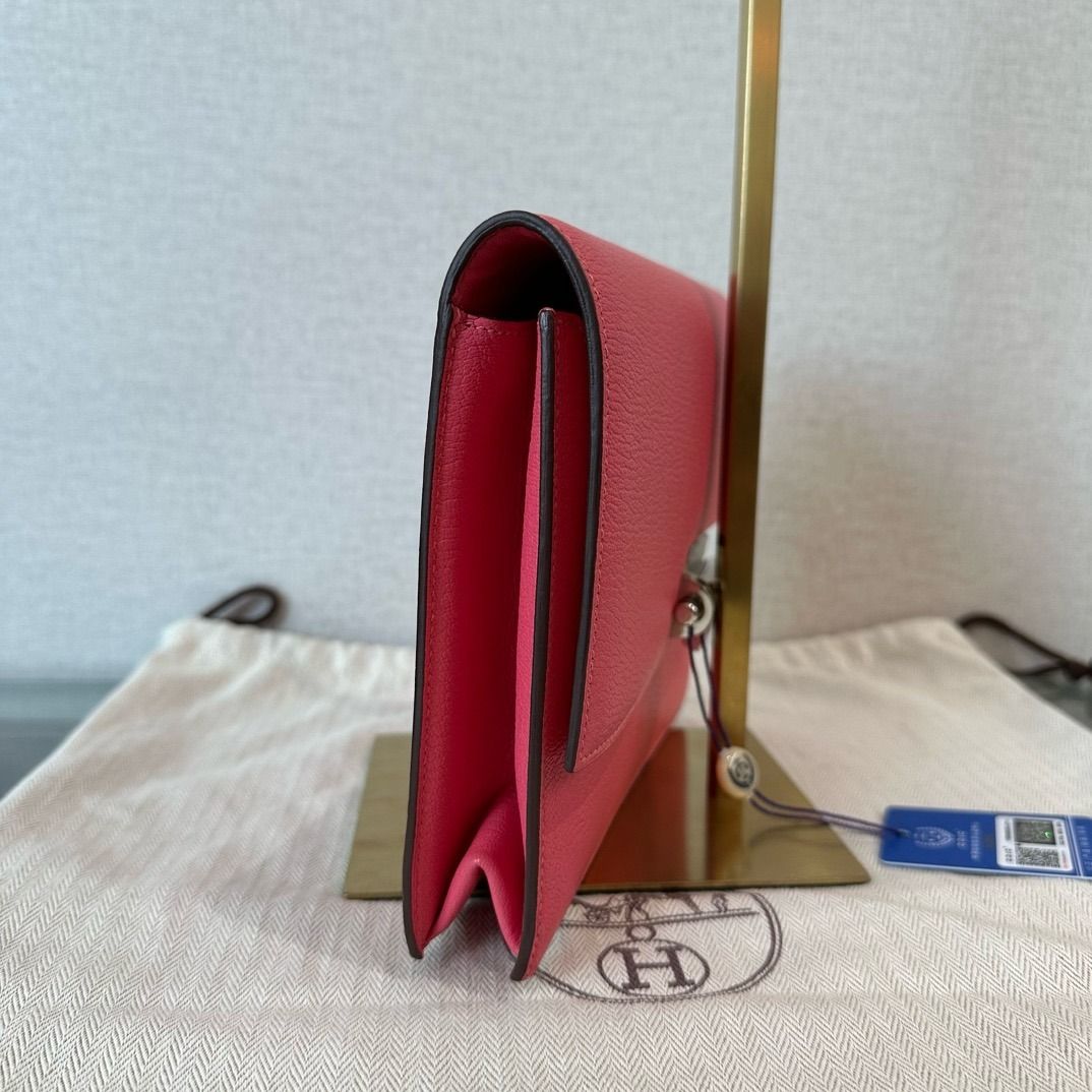 Hermes Verrou Clutch in Pink SHW