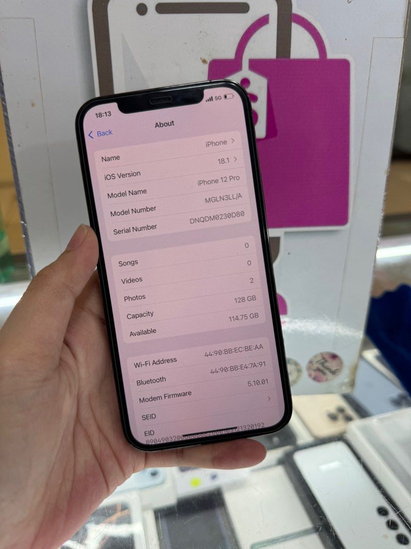 iphone 12 pro 128gb 2ndhand (Category: iPhone 12 Series) located in Cainta. Submitted by vine_gadget_shop (Listing ID 1338988641, Image 2). Description: iphone 12 pro 128gb 2ndhand with replaced box and cord factory unlock pick up store greenhills shopping center we accept trade in we accepy credit card and ggives installment we do cod and door to door we ship nationwide for fast transaction call 09277368323 look for vine visit my fb page vine ga