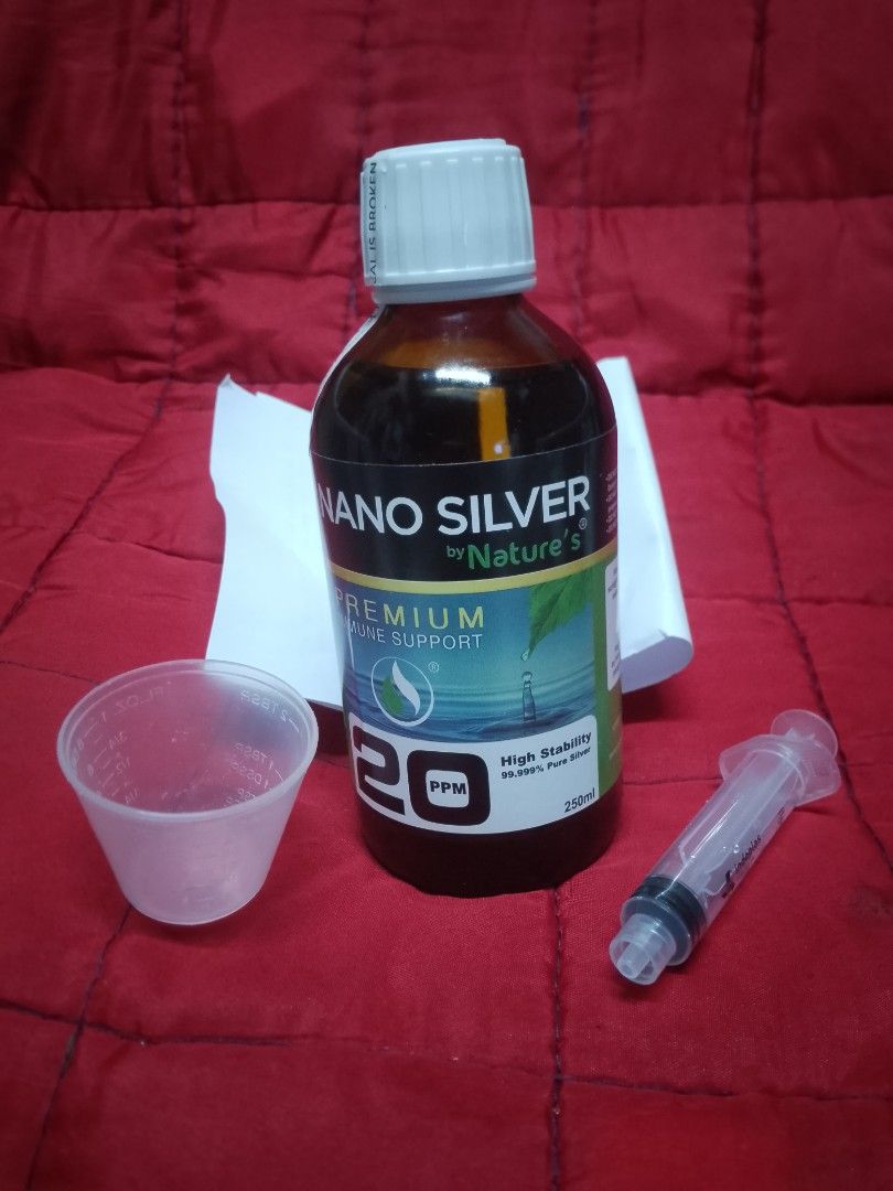 Nano Silver 250ml (Category: Health & Grooming) located in Manila. Submitted by missdi (Listing ID 1338657232, Image 3). Description: 10ml Lang Halos Ang Bawas Nyan. Good Na Goods Yan.