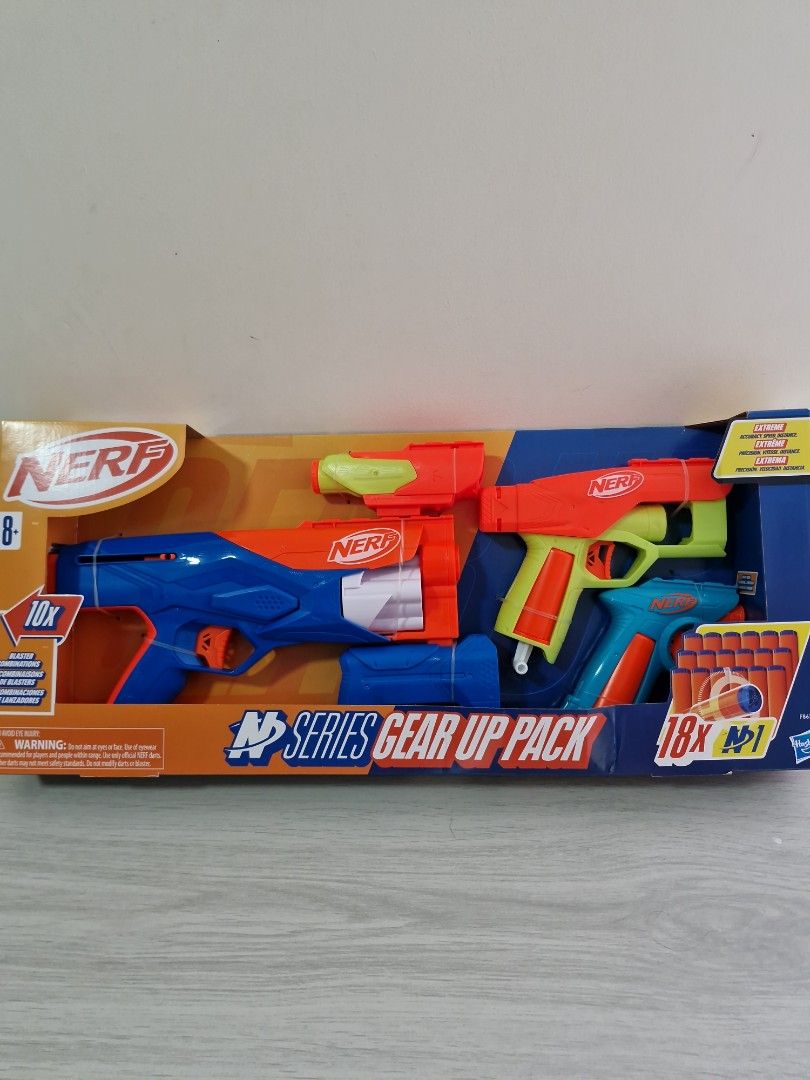 Pack Nerf N Series Gear Up - 3 Blasters + 18 Fléchettes + Accessoires Modulables